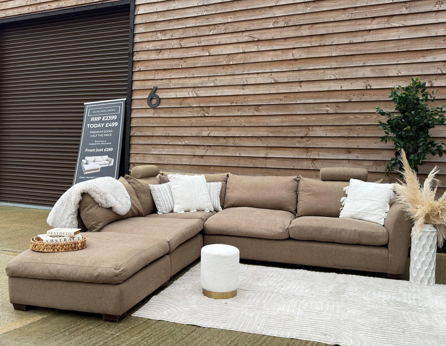 Sofology Beige/brown corner sofa