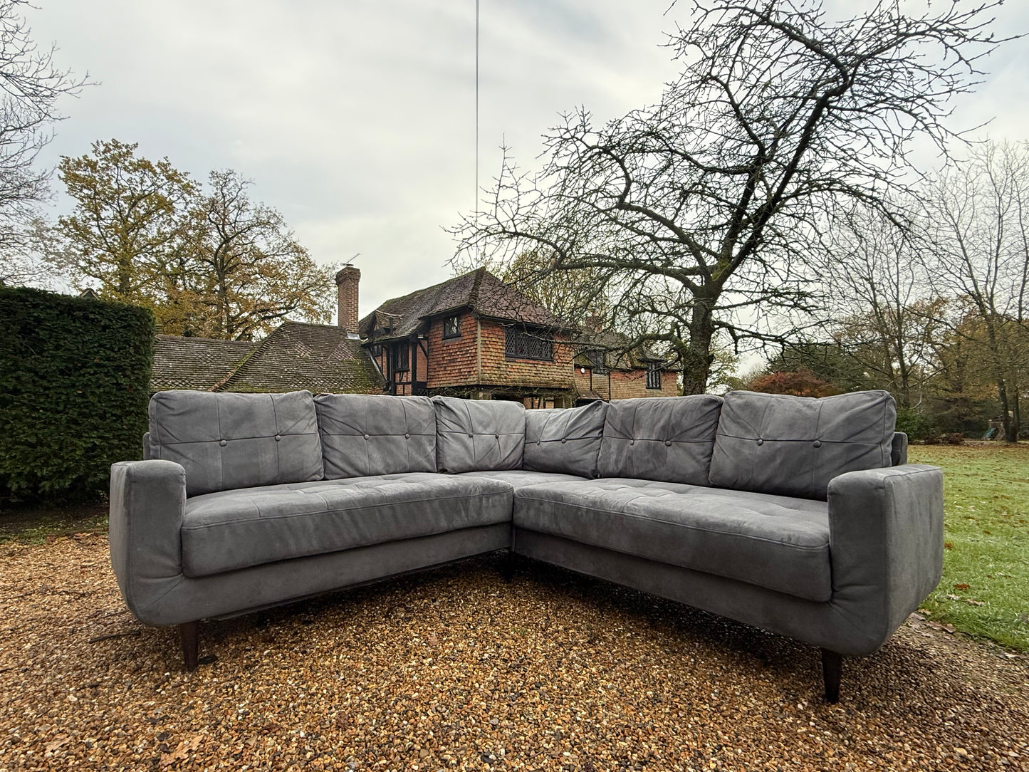 Grey DFS Corner Sofa in Grey