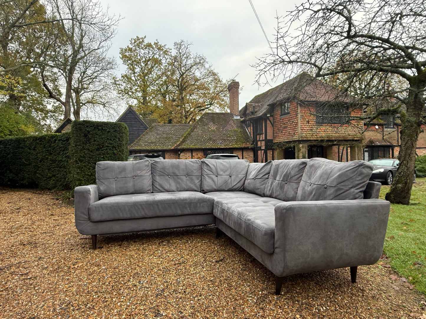Grey DFS Corner Sofa in Grey