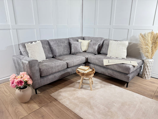 “Orian” Corner Sofa in Pebble Grey