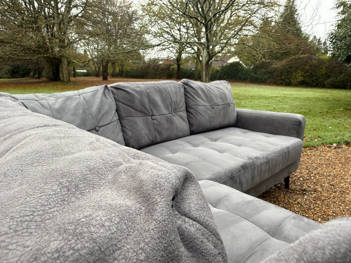 Grey DFS Corner Sofa in Grey