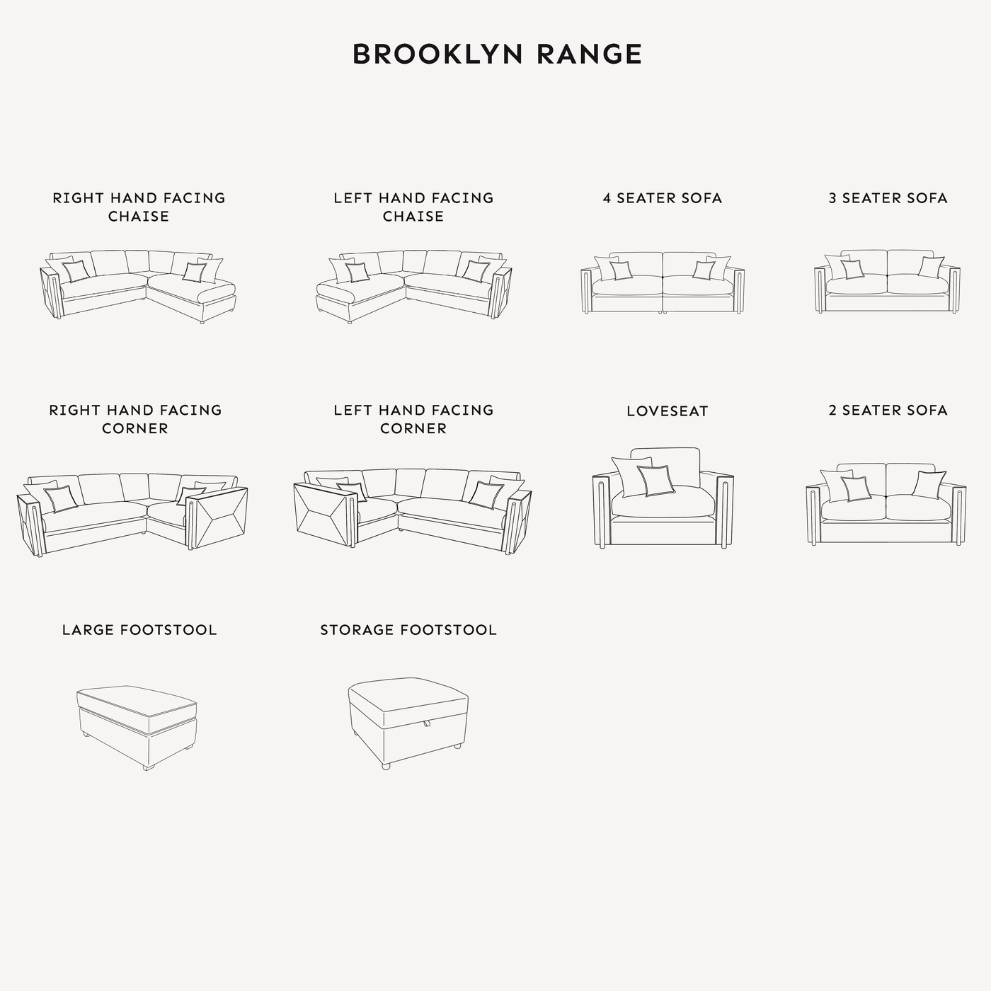 Brand New “Brooklyn” corner sofa Range